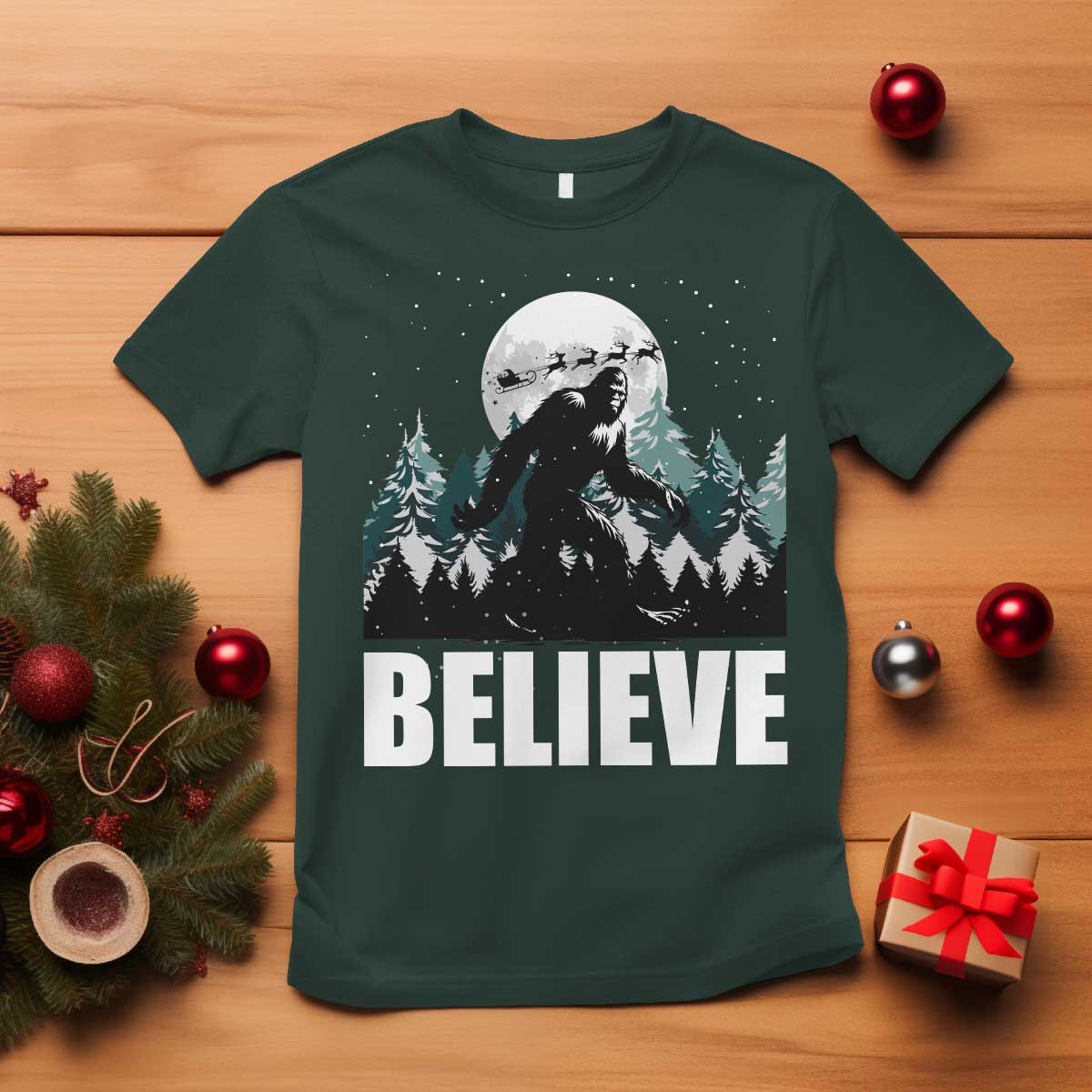 funny-christmas-bigfoot-t-shirt-believe-santa-sasquatch-snow
