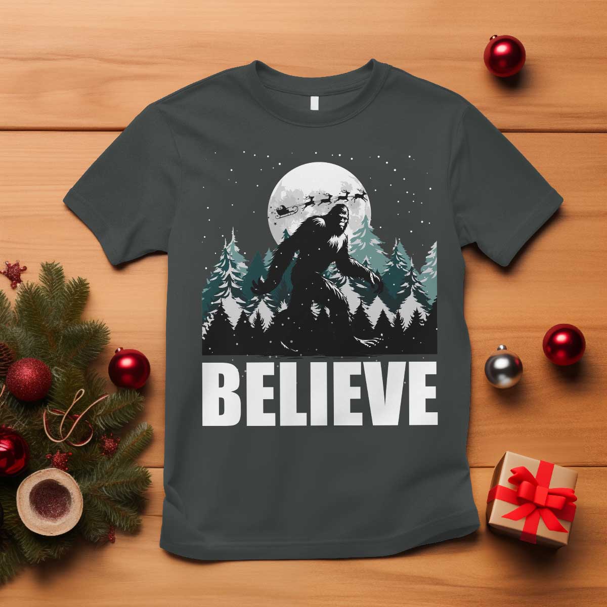 funny-christmas-bigfoot-t-shirt-believe-santa-sasquatch-snow