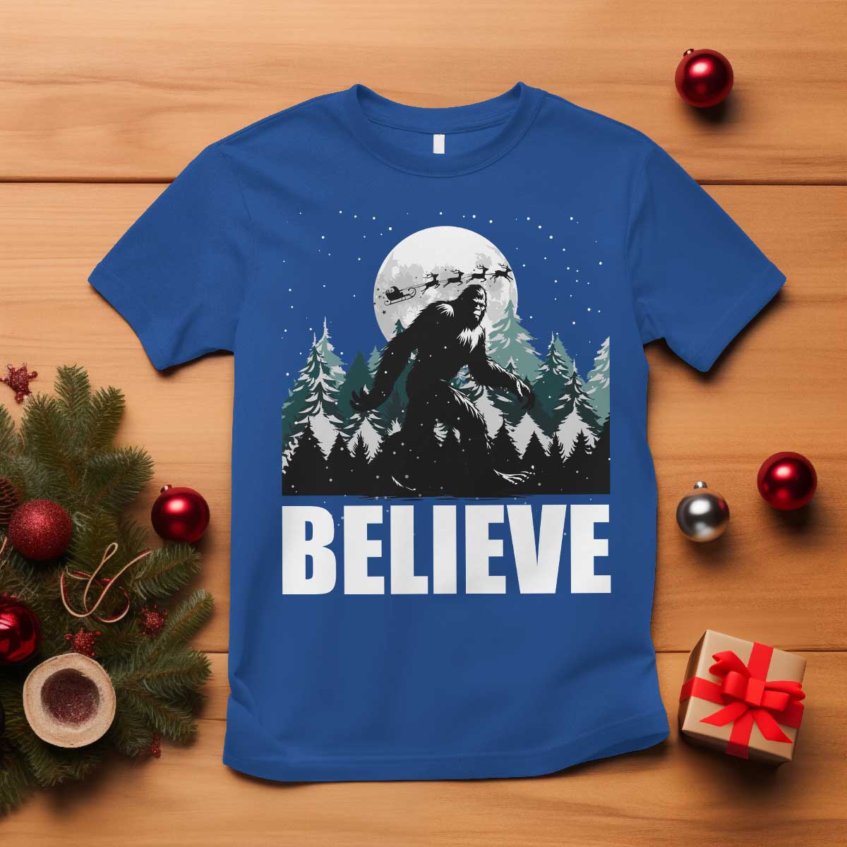funny-christmas-bigfoot-t-shirt-believe-santa-sasquatch-snow