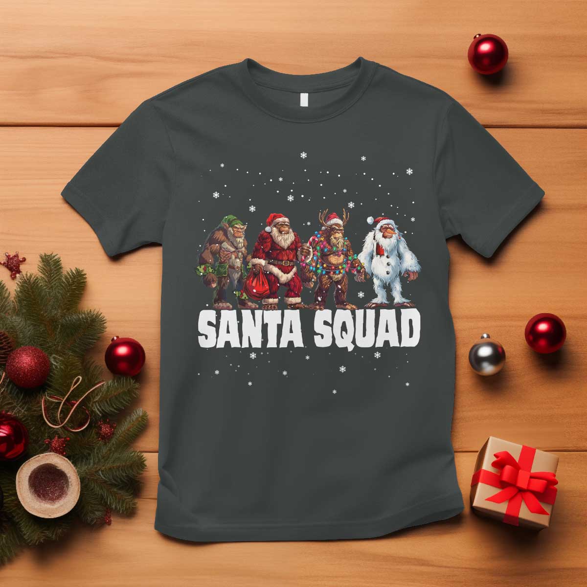 funny-christmas-bigfoot-t-shirt-santa-squad-sasquatch-cosplay-elf-santa-snowman