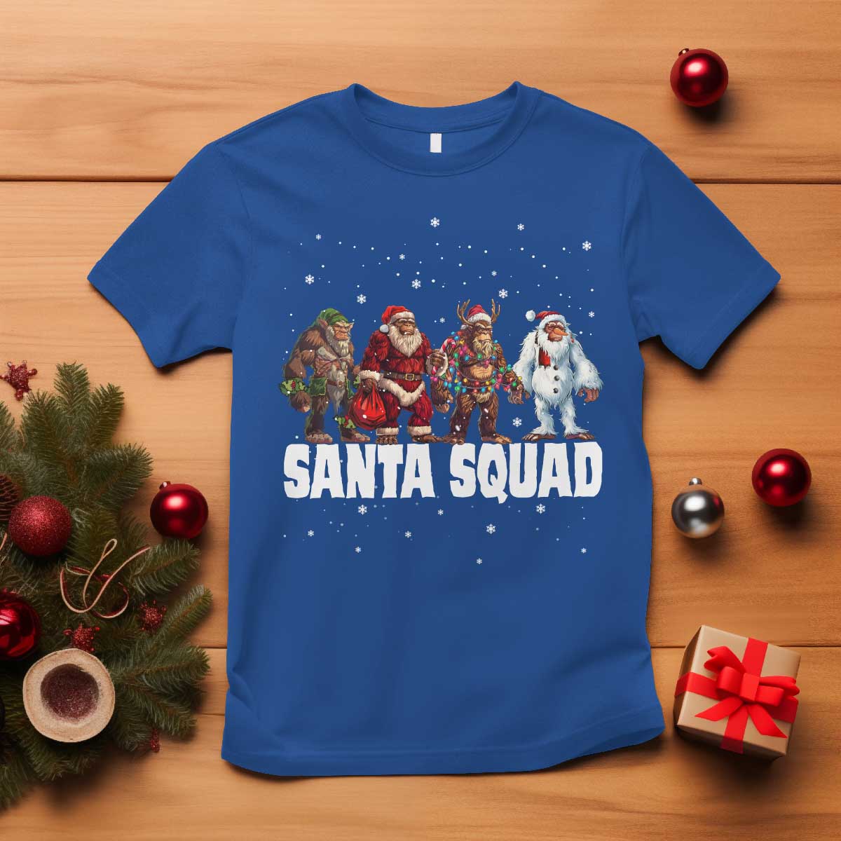 funny-christmas-bigfoot-t-shirt-santa-squad-sasquatch-cosplay-elf-santa-snowman