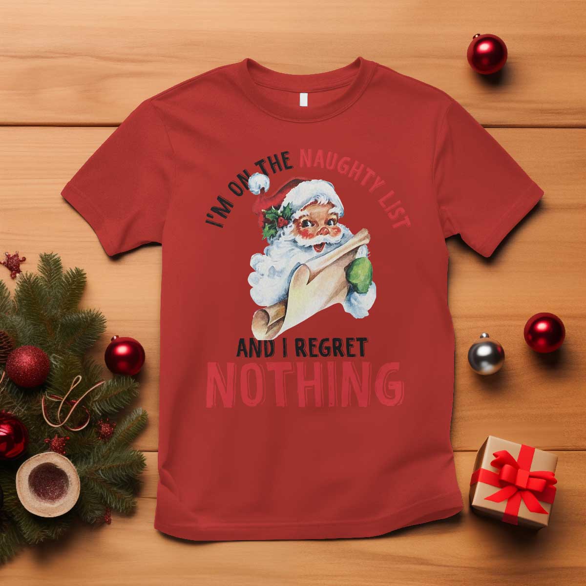 funny-christmas-vintage-santa-t-shirt-im-on-the-naughty-list-and-i-regret-nothing