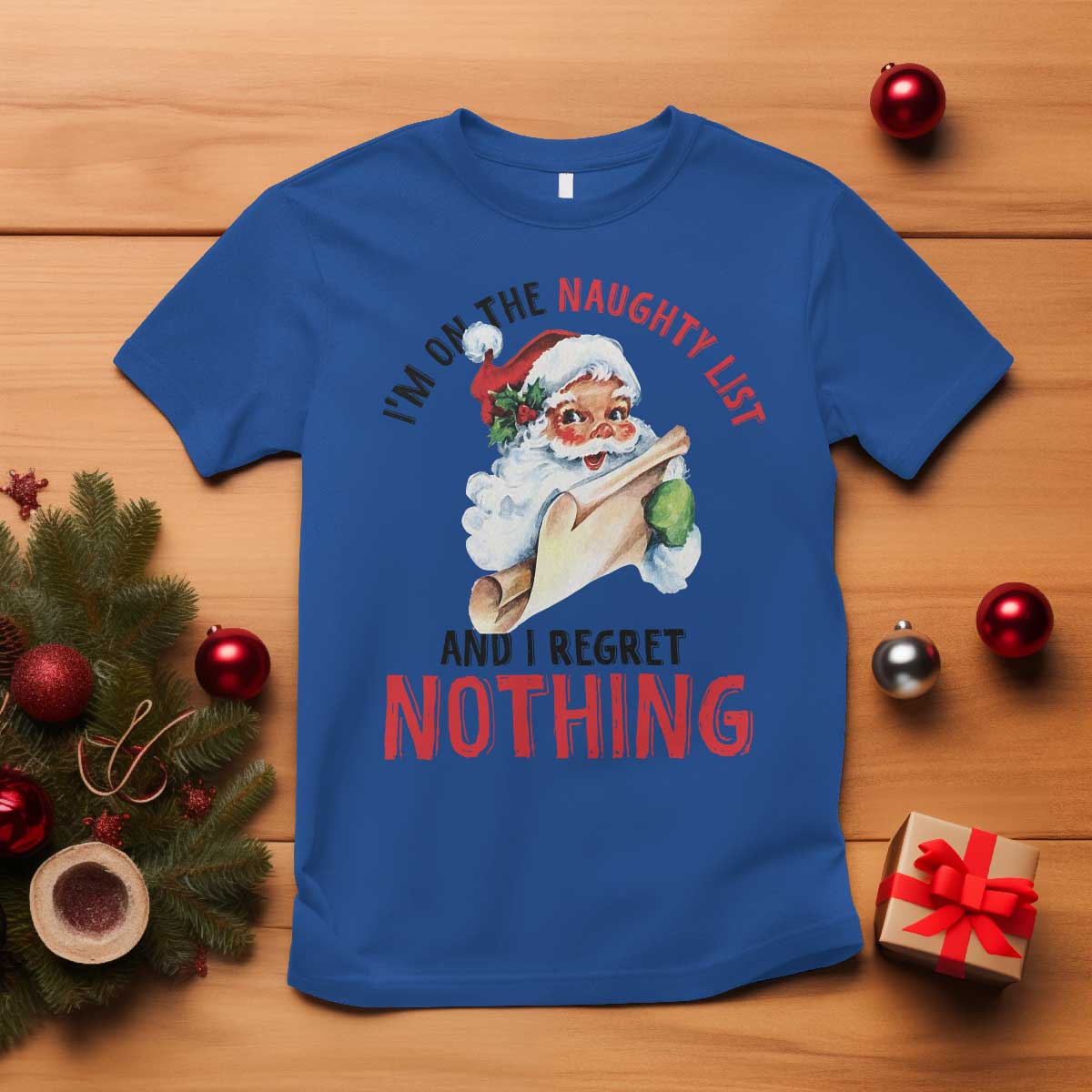 funny-christmas-vintage-santa-t-shirt-im-on-the-naughty-list-and-i-regret-nothing