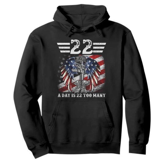 Veteran Suicide Prevention Support Hoodie 22 A Day Is 22 Too Many Vintage American Flag