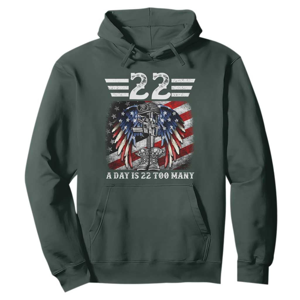 Veteran Suicide Prevention Support Hoodie 22 A Day Is 22 Too Many Vintage American Flag