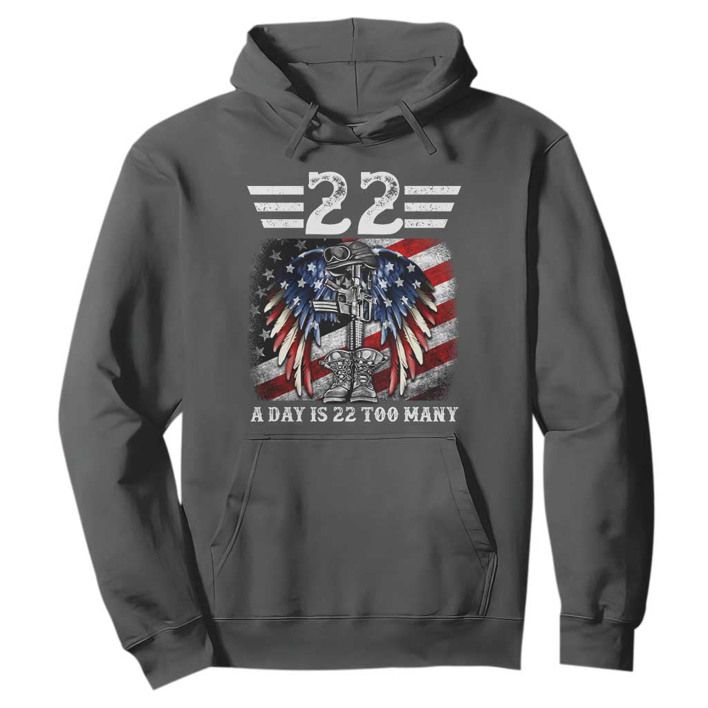 Veteran Suicide Prevention Support Hoodie 22 A Day Is 22 Too Many Vintage American Flag