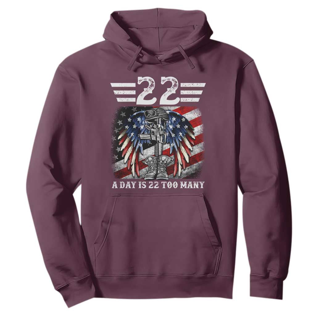 Veteran Suicide Prevention Support Hoodie 22 A Day Is 22 Too Many Vintage American Flag