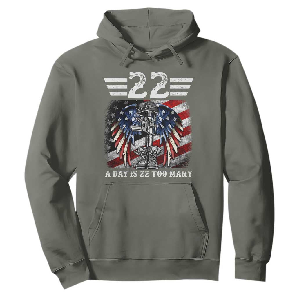 Veteran Suicide Prevention Support Hoodie 22 A Day Is 22 Too Many Vintage American Flag