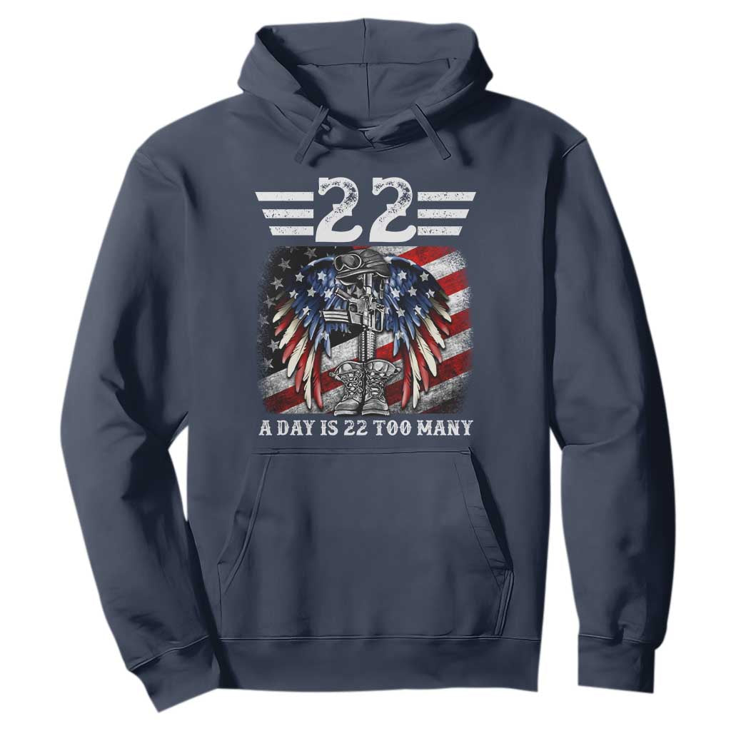 Veteran Suicide Prevention Support Hoodie 22 A Day Is 22 Too Many Vintage American Flag