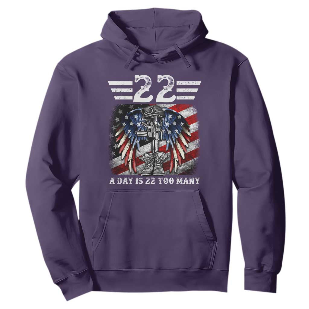 Veteran Suicide Prevention Support Hoodie 22 A Day Is 22 Too Many Vintage American Flag