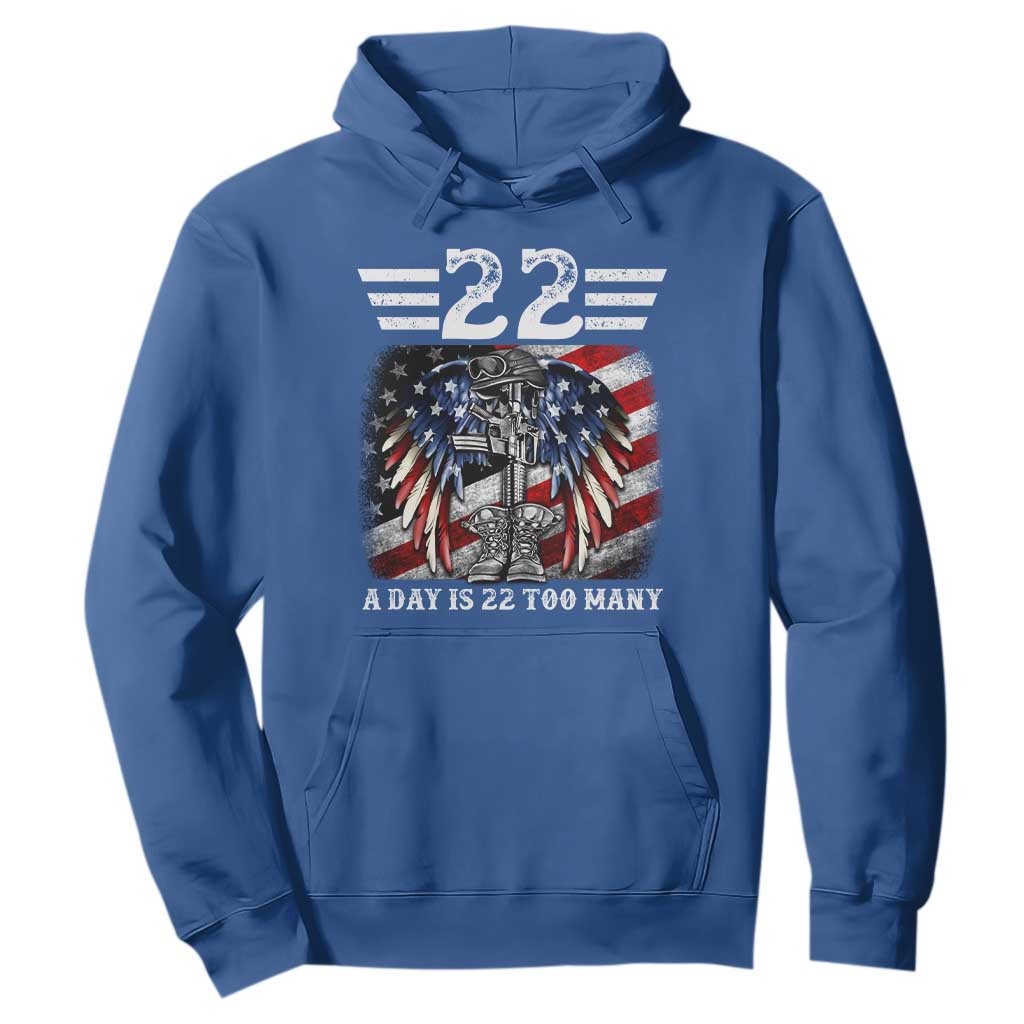 Veteran Suicide Prevention Support Hoodie 22 A Day Is 22 Too Many Vintage American Flag