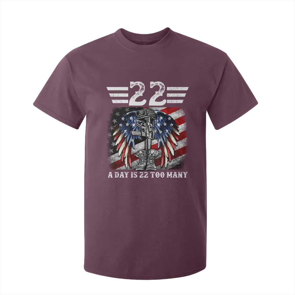 Veteran Suicide Prevention Support T Shirt For Kid 22 A Day Is 22 Too Many Vintage American Flag