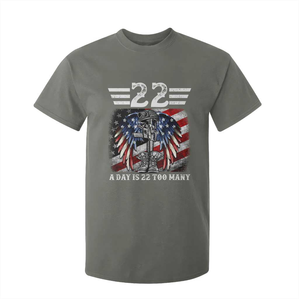 Veteran Suicide Prevention Support T Shirt For Kid 22 A Day Is 22 Too Many Vintage American Flag