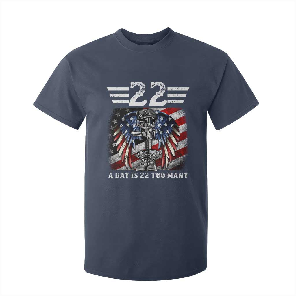 Veteran Suicide Prevention Support T Shirt For Kid 22 A Day Is 22 Too Many Vintage American Flag