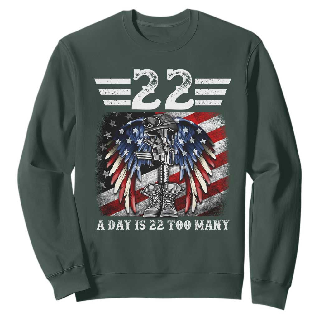 Veteran Suicide Prevention Support Sweatshirt 22 A Day Is 22 Too Many Vintage American Flag