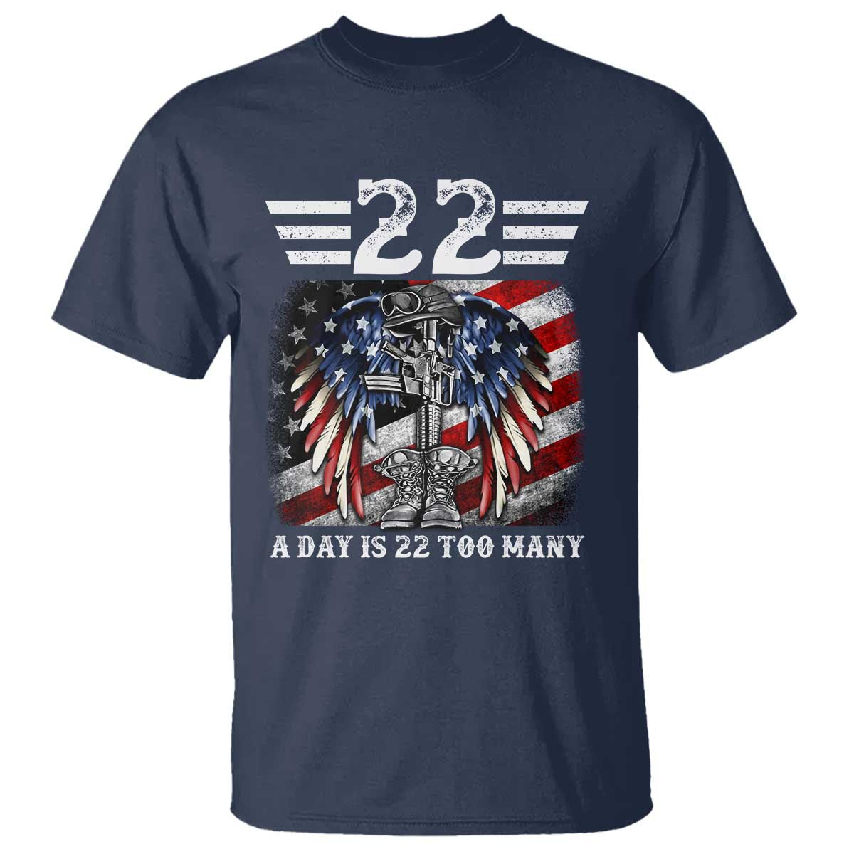 Veteran Suicide Prevention Support T Shirt 22 A Day Is 22 Too Many Vintage American Flag