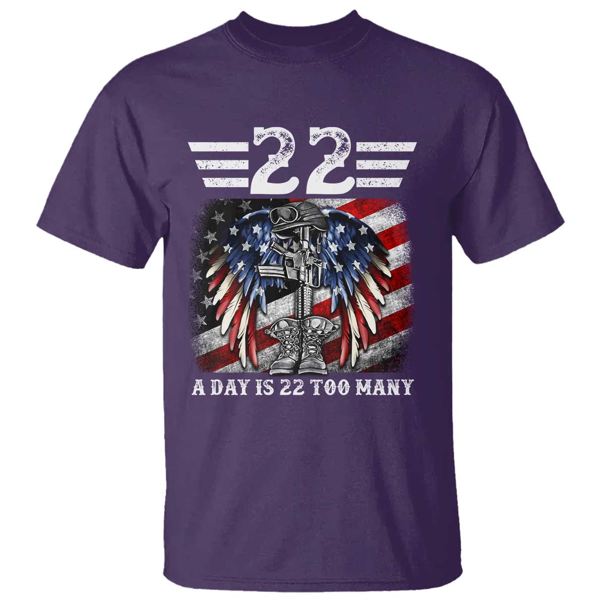 Veteran Suicide Prevention Support T Shirt 22 A Day Is 22 Too Many Vintage American Flag