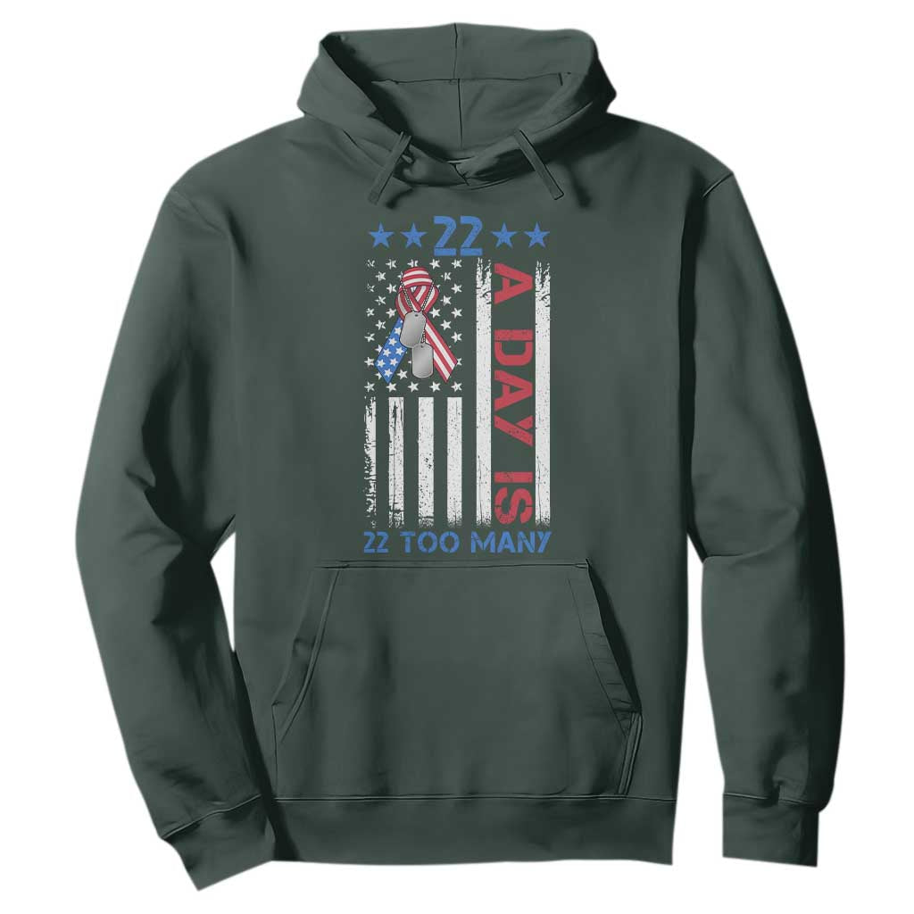 Veteran Suicide Prevention Support Hoodie 22 A Day Is 22 Too Many American Flag
