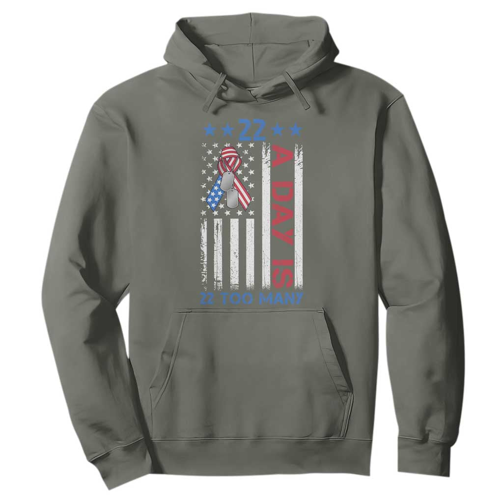 Veteran Suicide Prevention Support Hoodie 22 A Day Is 22 Too Many American Flag