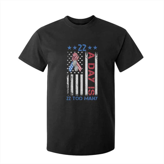 Veteran Suicide Prevention Support T Shirt For Kid 22 A Day Is 22 Too Many American Flag