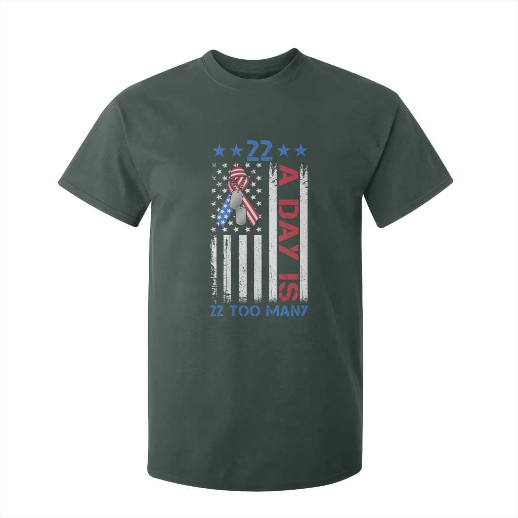 Veteran Suicide Prevention Support T Shirt For Kid 22 A Day Is 22 Too Many American Flag