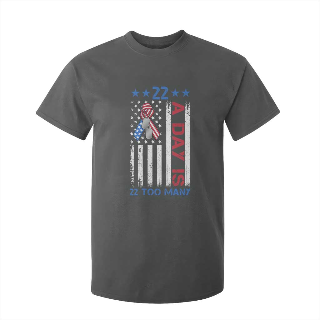Veteran Suicide Prevention Support T Shirt For Kid 22 A Day Is 22 Too Many American Flag