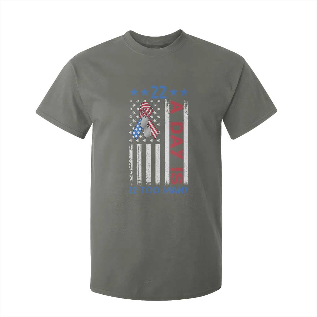 Veteran Suicide Prevention Support T Shirt For Kid 22 A Day Is 22 Too Many American Flag