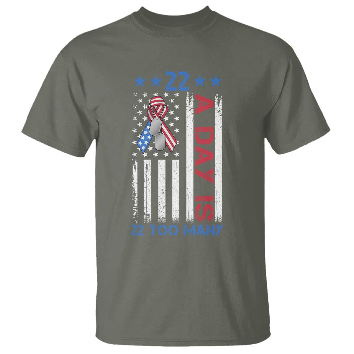 Veteran Suicide Prevention Support T Shirt 22 A Day Is 22 Too Many American Flag