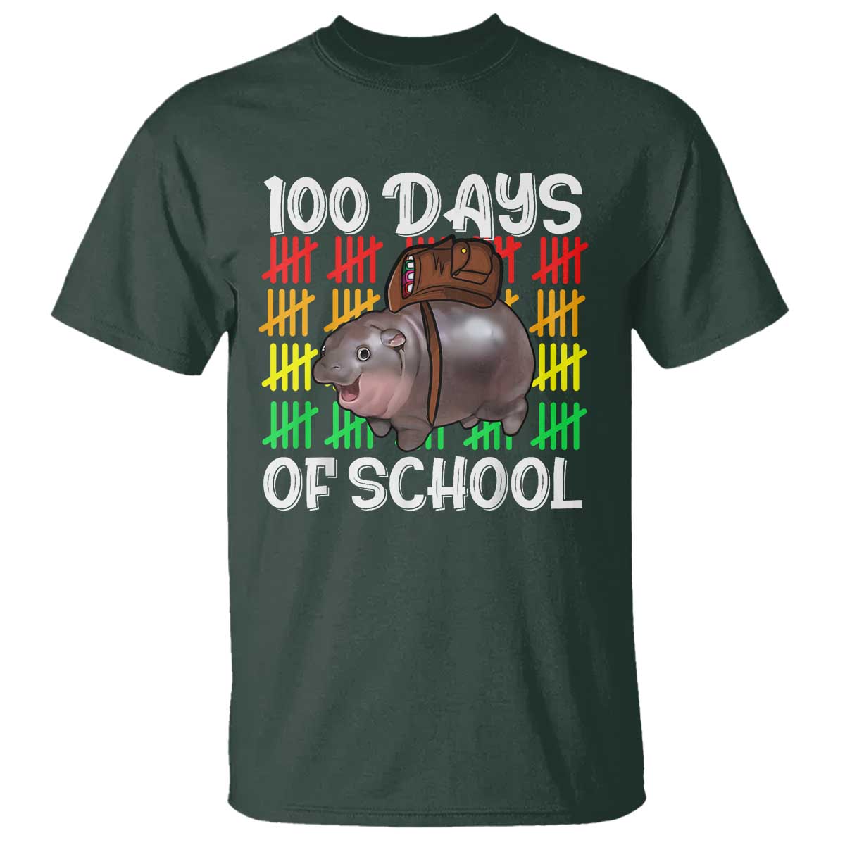 funny-moo-deng-100-days-of-school-t-shirt