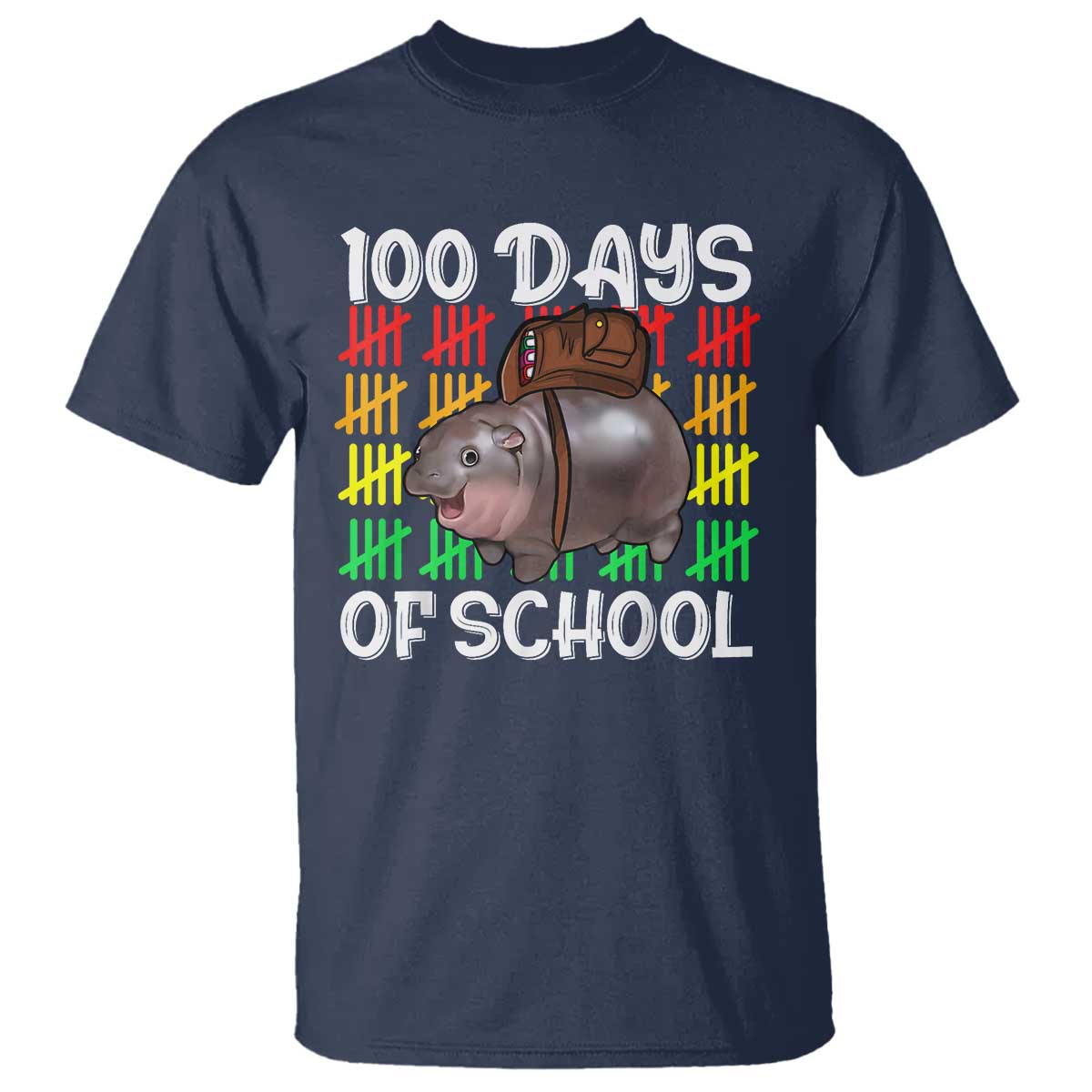 funny-moo-deng-100-days-of-school-t-shirt