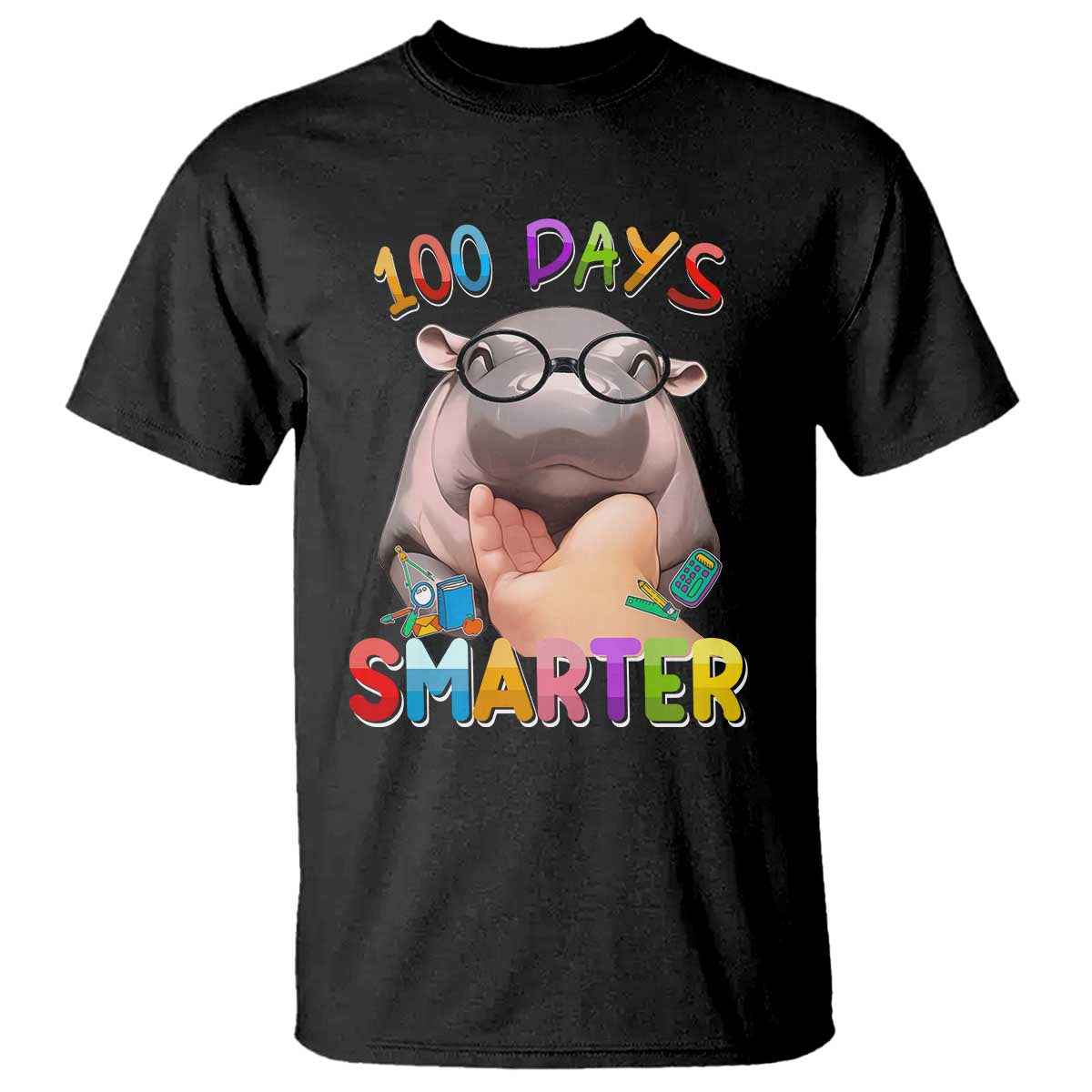 funny-moo-deng-100-days-smarter-t-shirt-teachers-students-100th-day-of-school
