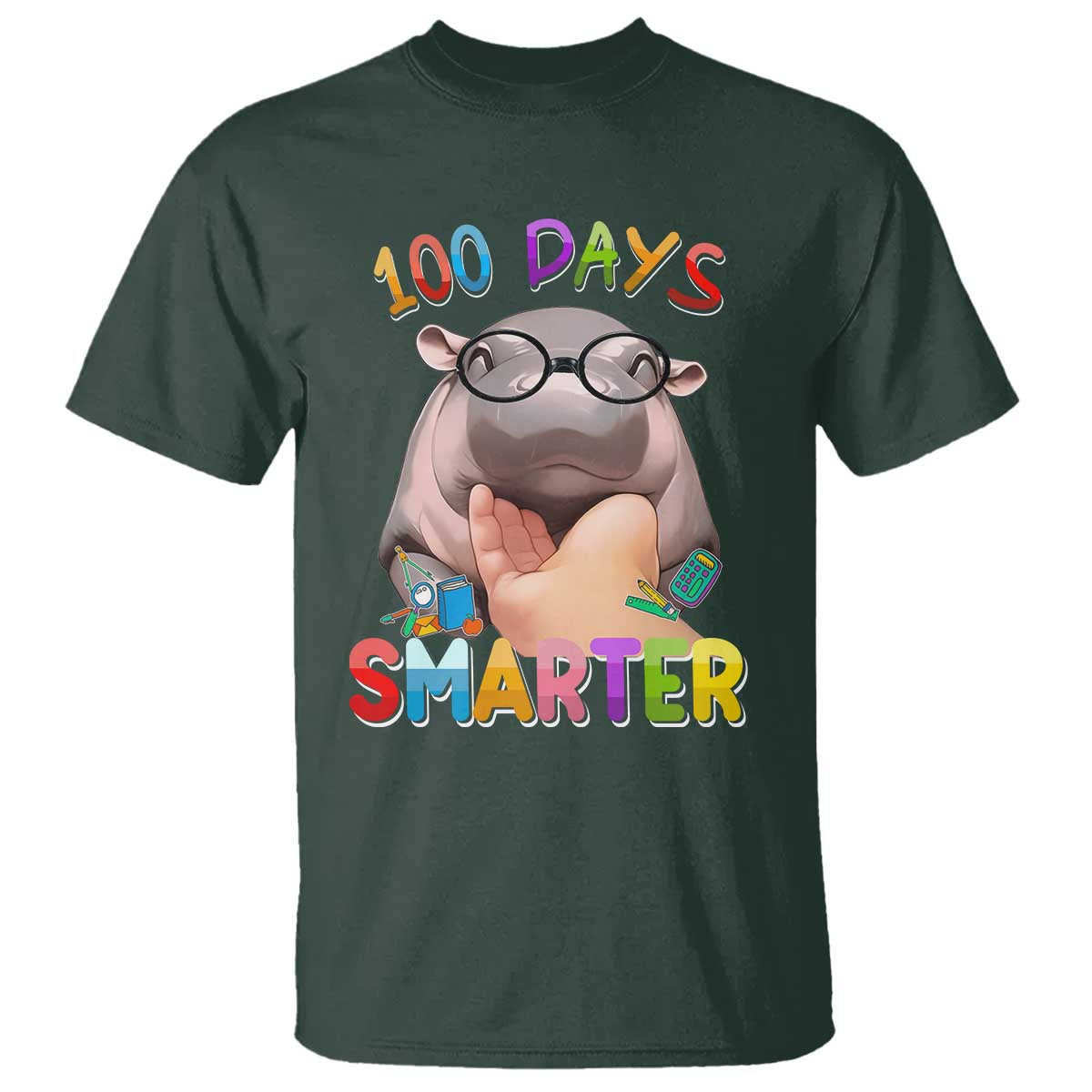 funny-moo-deng-100-days-smarter-t-shirt-teachers-students-100th-day-of-school