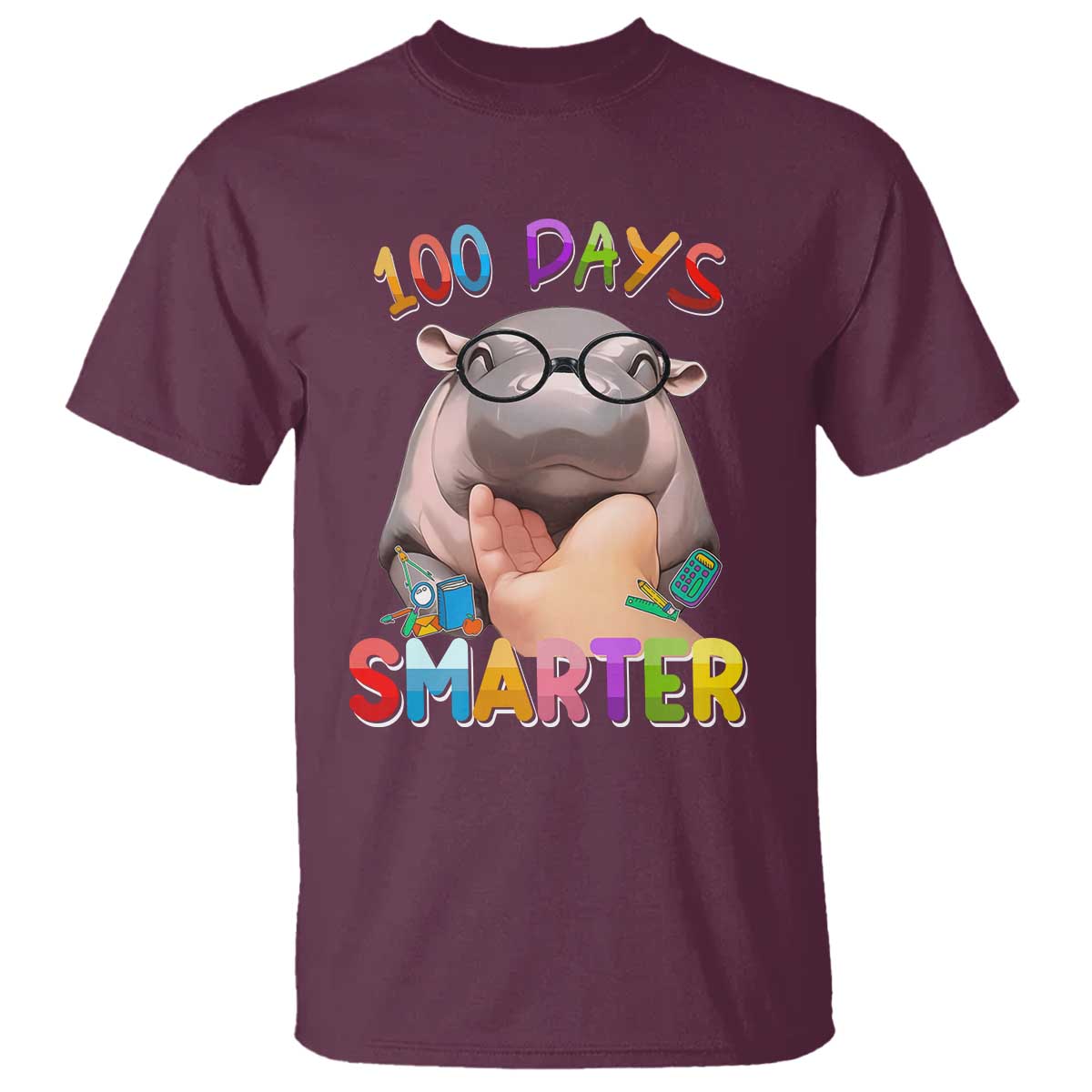 funny-moo-deng-100-days-smarter-t-shirt-teachers-students-100th-day-of-school