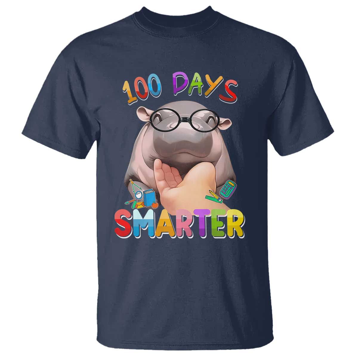 funny-moo-deng-100-days-smarter-t-shirt-teachers-students-100th-day-of-school