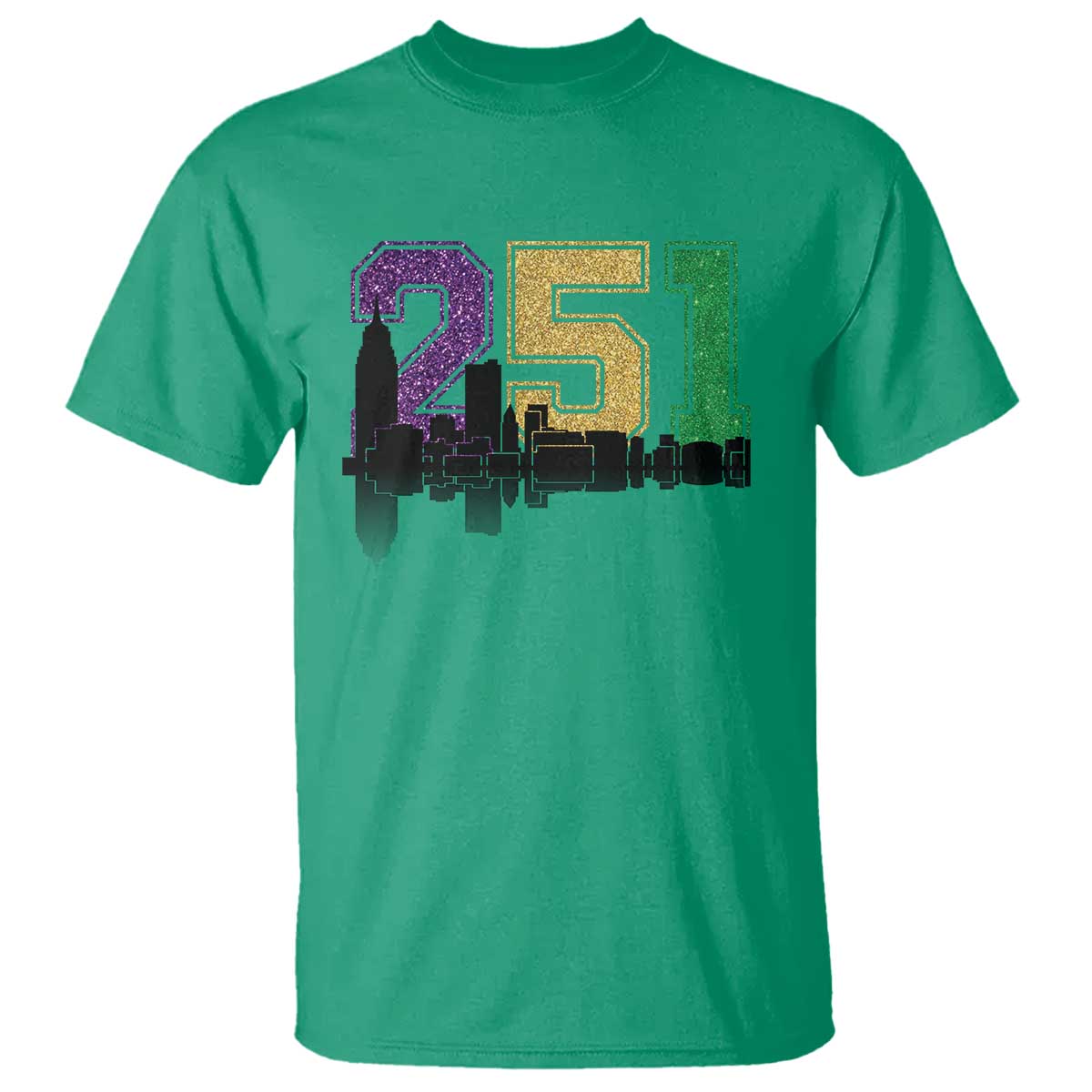 funny-mardi-gras-mobile-alabama-t-shirt-251-skyline-area-code-glitter-print
