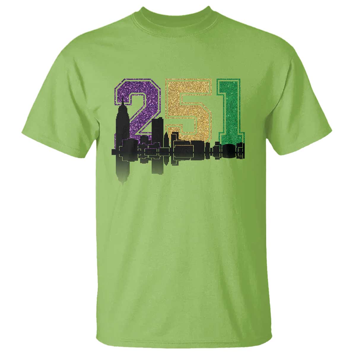 funny-mardi-gras-mobile-alabama-t-shirt-251-skyline-area-code-glitter-print