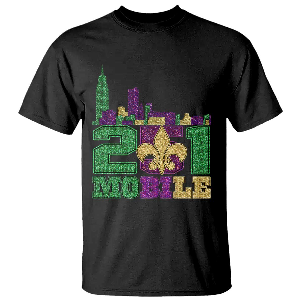 funny-mardi-gras-mobile-alabama-251-t-shirt-skyline-area-code-glitter-print