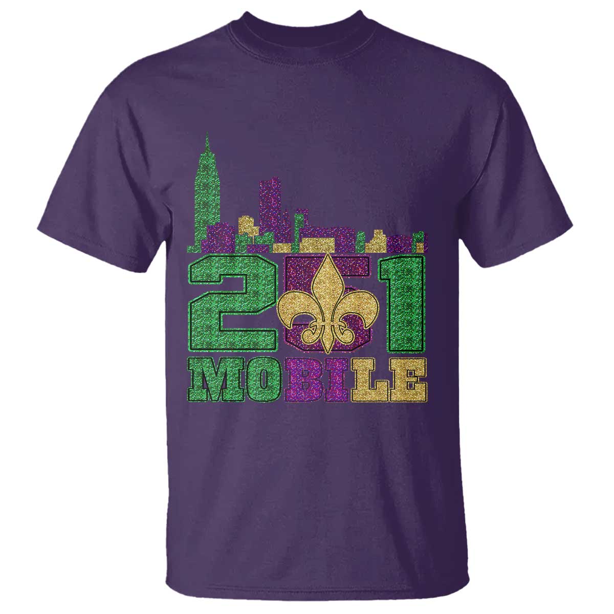 funny-mardi-gras-mobile-alabama-251-t-shirt-skyline-area-code-glitter-print