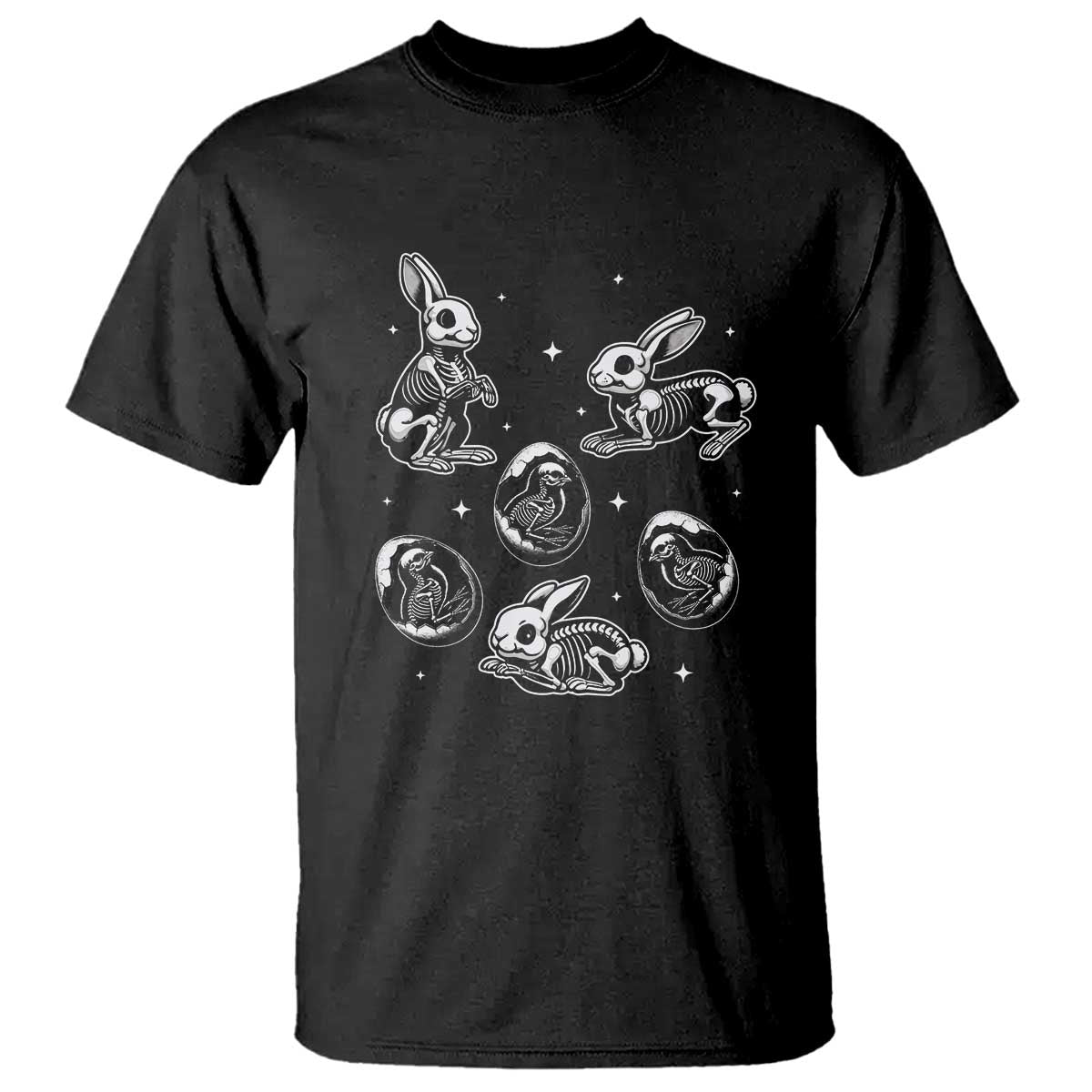funny-easter-day-spooky-bunny-chicks-skeleton-t-shirt