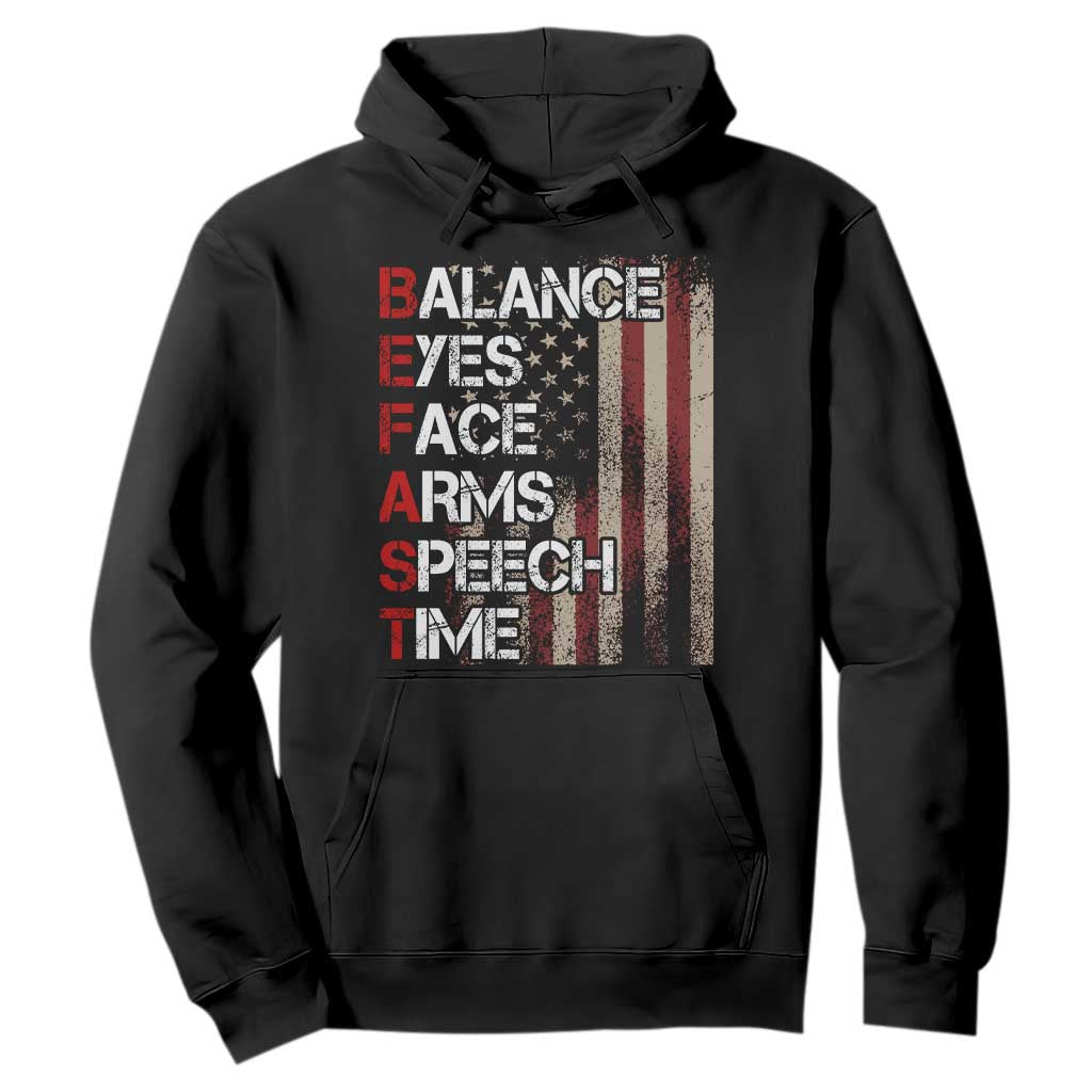 Stroke Support Hoodie BEFAST Stroke Symptoms Vintage American Flag