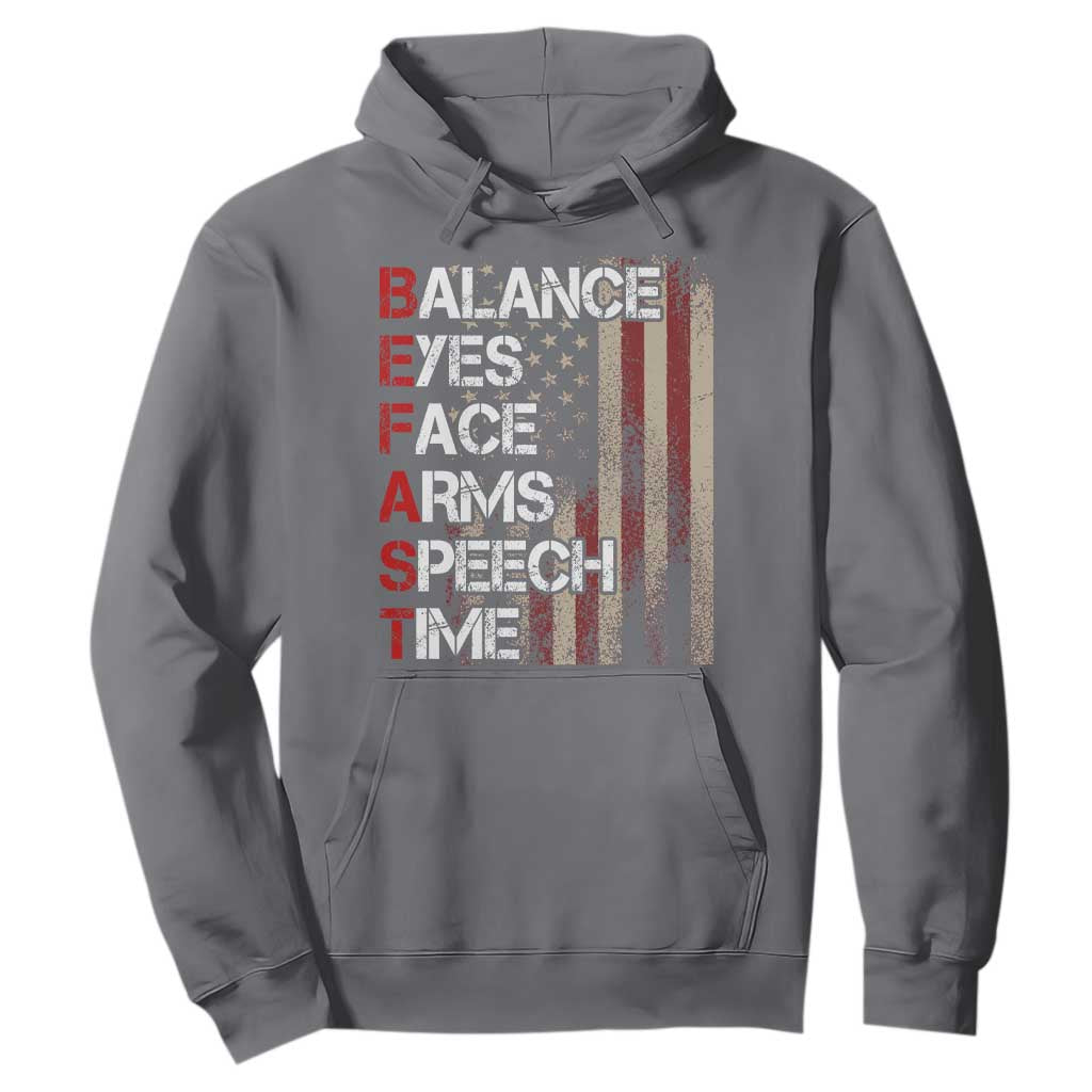 Stroke Support Hoodie BEFAST Stroke Symptoms Vintage American Flag