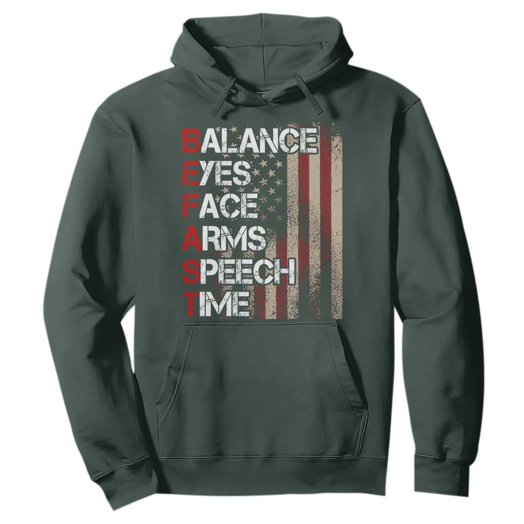 Stroke Support Hoodie BEFAST Stroke Symptoms Vintage American Flag