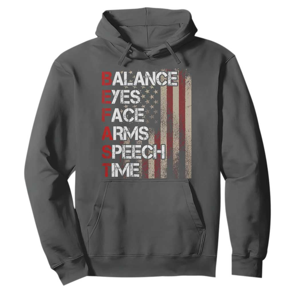 Stroke Support Hoodie BEFAST Stroke Symptoms Vintage American Flag