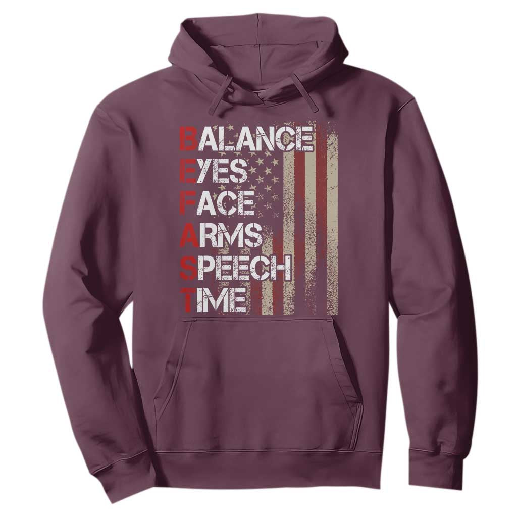 Stroke Support Hoodie BEFAST Stroke Symptoms Vintage American Flag