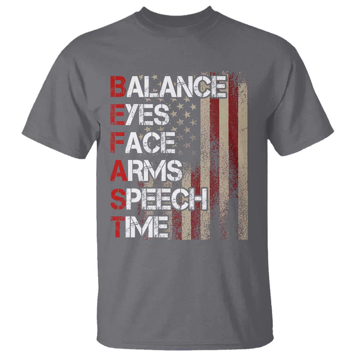 Stroke Support T Shirt BEFAST Stroke Symptoms Vintage American Flag