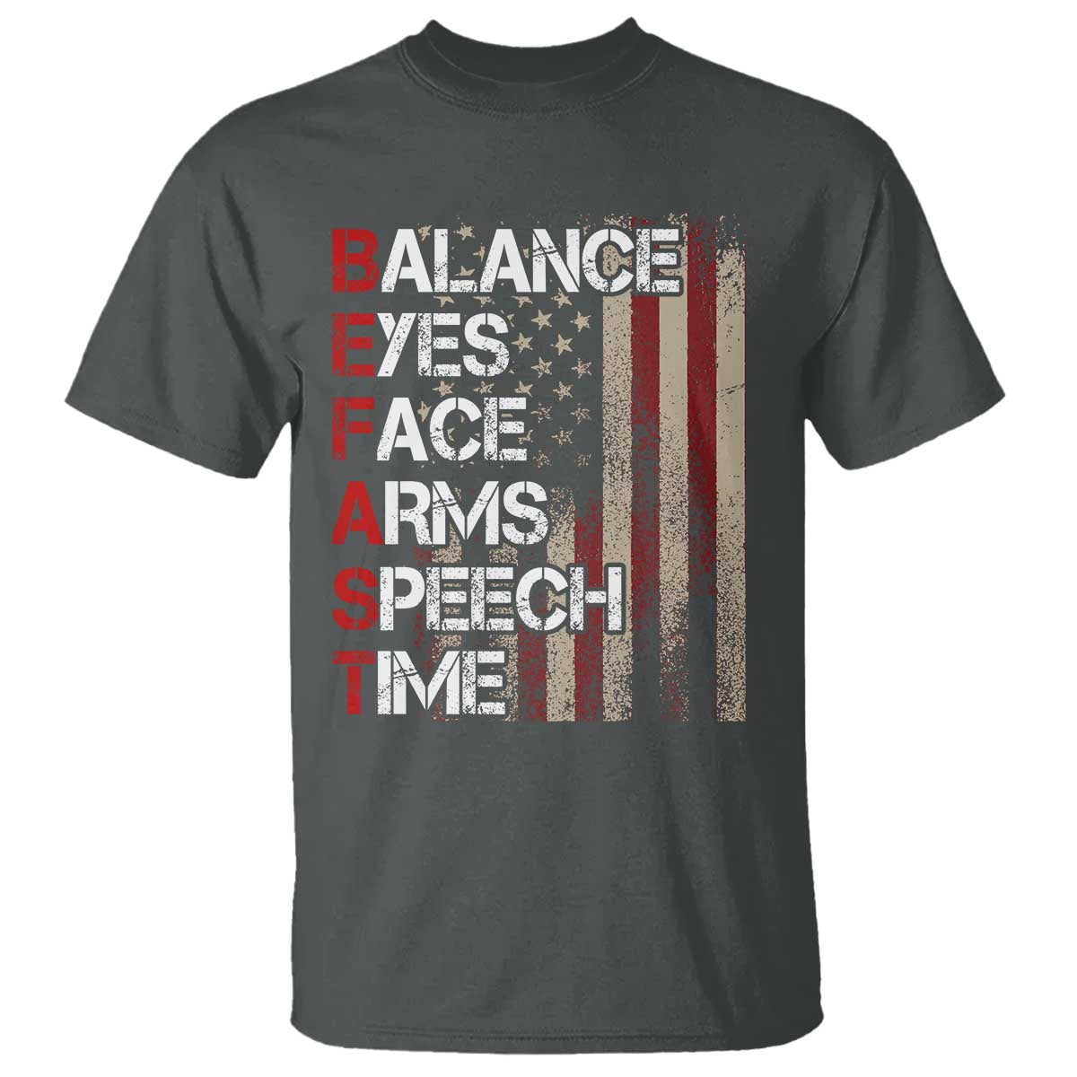 Stroke Support T Shirt BEFAST Stroke Symptoms Vintage American Flag