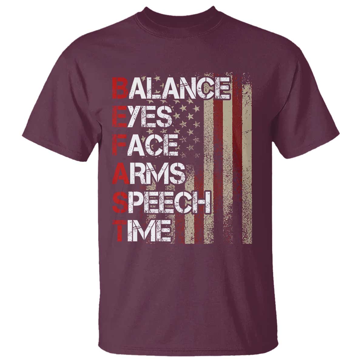 Stroke Support T Shirt BEFAST Stroke Symptoms Vintage American Flag
