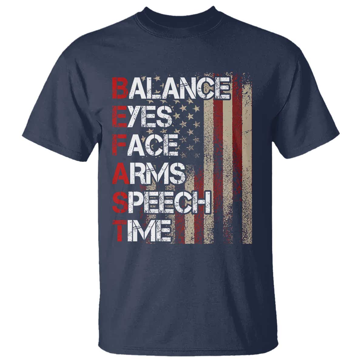 Stroke Support T Shirt BEFAST Stroke Symptoms Vintage American Flag