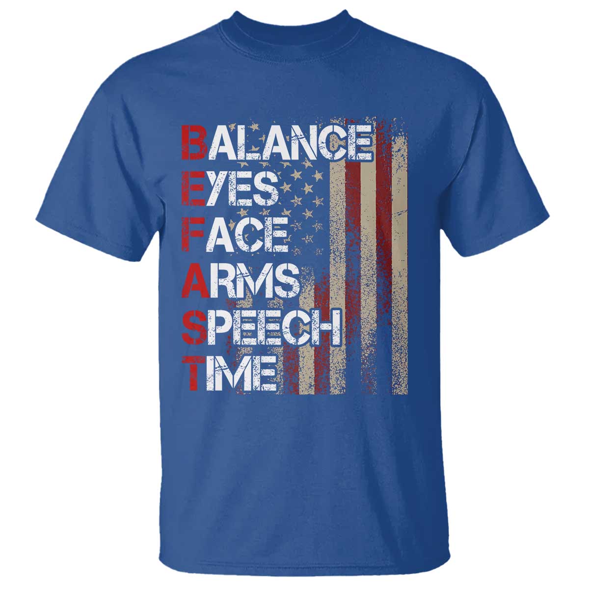 Stroke Support T Shirt BEFAST Stroke Symptoms Vintage American Flag