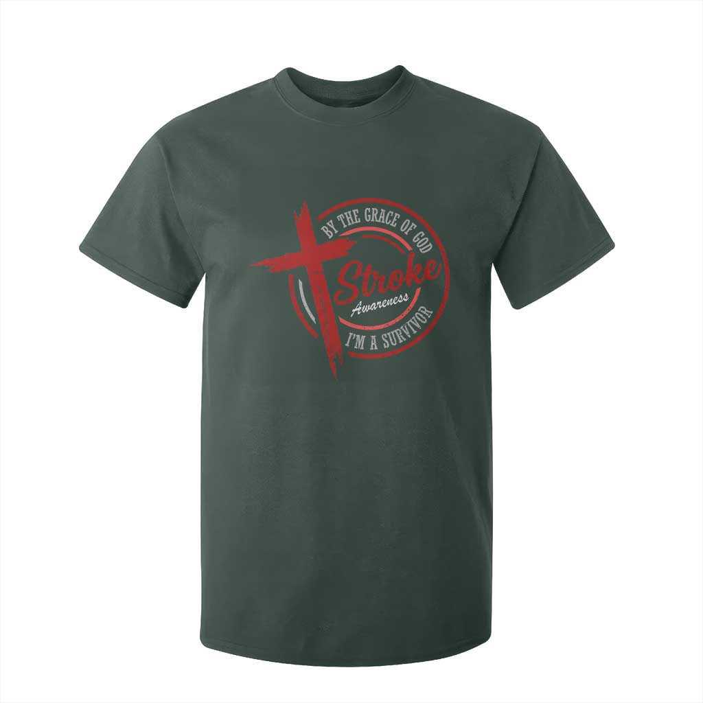 By The Grace Of God I'm A Survivor Stroke Support T Shirt For Kid